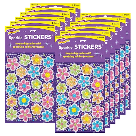 Trend Enterprises Flower Power Sparkle Stickers-Large, PK480 T63308